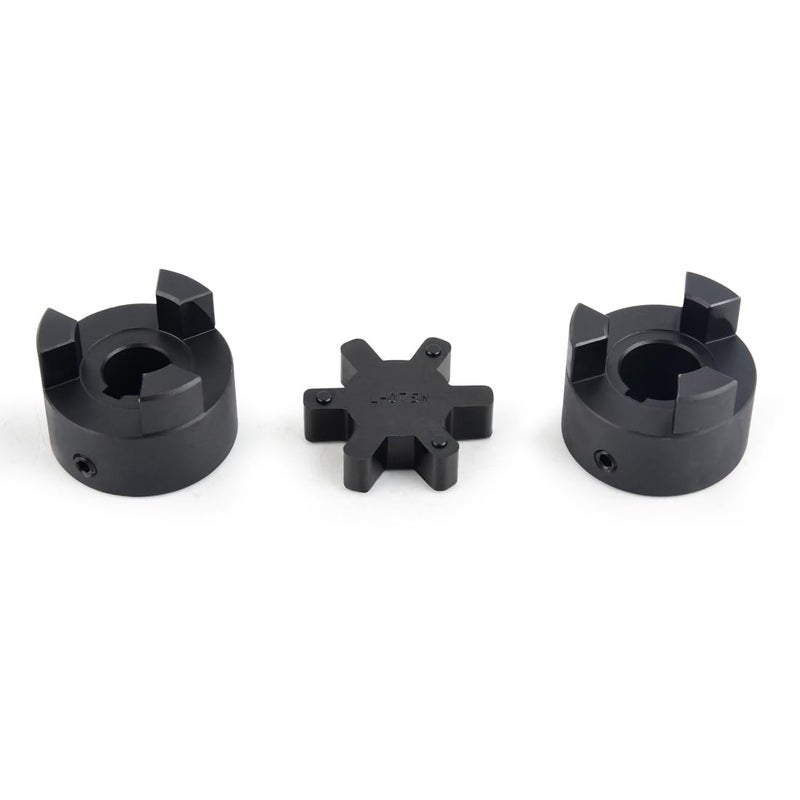 AUTOJARE 5/8" to 1" L095 3-Piece L-Jaw Coupling Set & Buna-N NBR Rubber Spider for Log Wood Splitter - Image 1